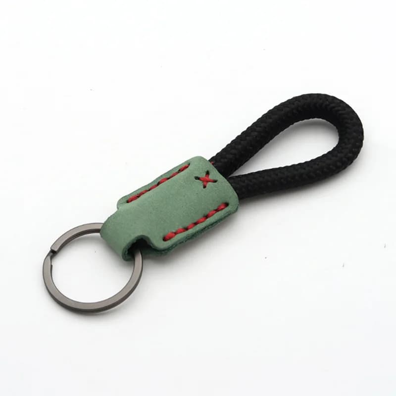 New Classic Vintage Cow Leather Keychain Men Personality Fashion Leather Car Key Ring - 3