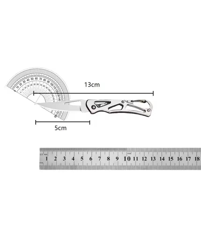 Stainless Steel Sharp Folding Blade Knife Wooden Handle Outdoor Camping Portable Pocket Fruit Cutter Keychain Knife For Survival - 2