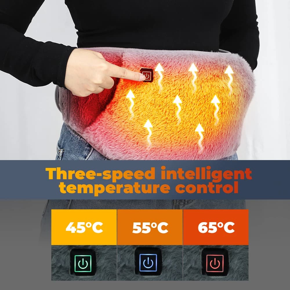 3 Levels Electric Graphene Heating Pad Cold-Proof Uterine Belt Cold-Proof Hand Waist Warming Pad USB Recharging Abdominal Warmer - 3