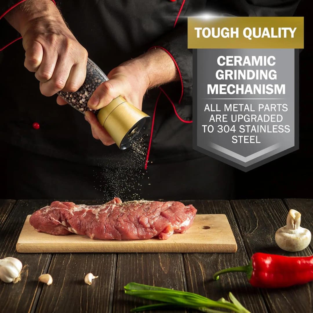 مطحنة يدوية للملح والفلفل والقهوة وآلة طحن البودرة من الفولاذ، مطحنة توابل، رجاجة ملح، إكسسوارات مطبخ - 6