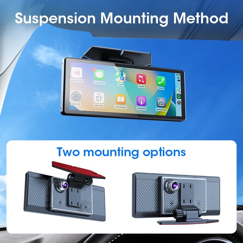 7/8.1 inch Suspended Type Wireless CarPlay Touch Screen Portable Car DVR Android Auto Dashcam GPS Navigation Rearview Camera FM - 2