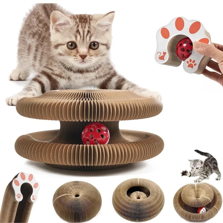 Magic Organ Cat Toy Cats Scratcher Scratch Board Round Corrugated Scratching Post Toys for Cats Grinding Claw Cat Accessories