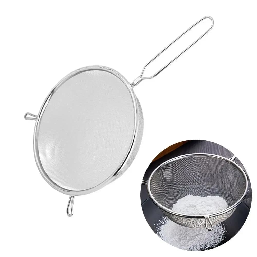 Stainless Steel Flour Filter Screen Soybean Milk Filter Screen Cooking Spoon Double Ear Screen Snack French Fries Kitchen Tools - 6