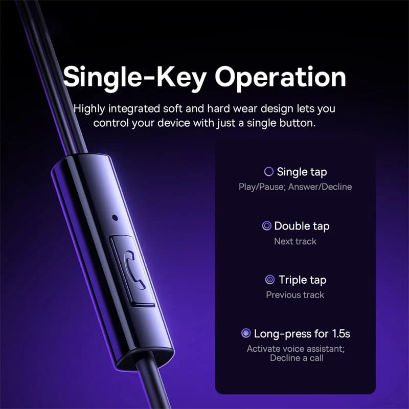 سماعات أذن سلكية Baseus Encok CZ11/HZ11 مع ميكروفون بزاوية 120 درجة، متوافقة مع منفذ Type-C/3.5mm، مناسبة للابتوب والكمبيوتر والتابلت والهاتف - 6