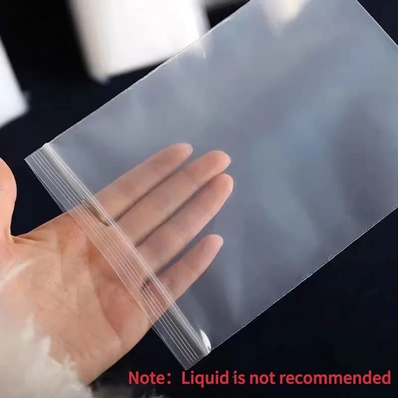 100 قطعة/المجموعة أكياس بلاستيكية صغيرة بقفل سحاب شفافة أكياس تخزين قابلة للإغلاق أكياس تخزين الطعام بقفل سحاب - 4