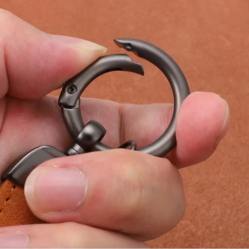 Fashion Handmade Leather Car Keychain Retro Style Men Women Business Cowhide Key Accessories New Simple Unisex Keyrings - 3