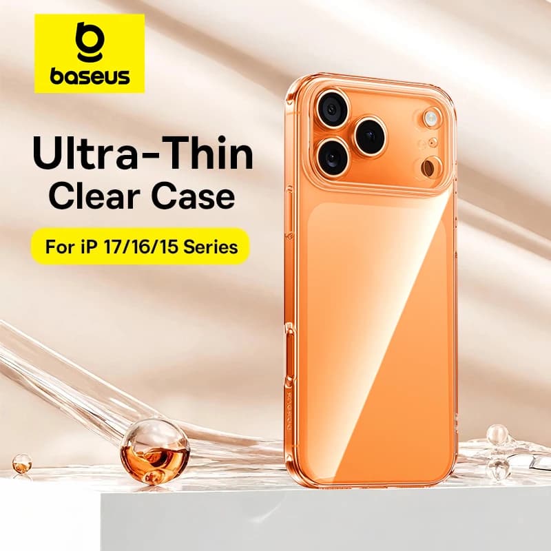 غطاء شفاف Baseus لجهاز iPhone 17 Pro Max مع حافظة TPU ناعمة لجهاز iPhone 17 Air ومقاوم للسقوط وغطاء فائق النحافة لجهاز iPhone 16 و 15 Pro Max