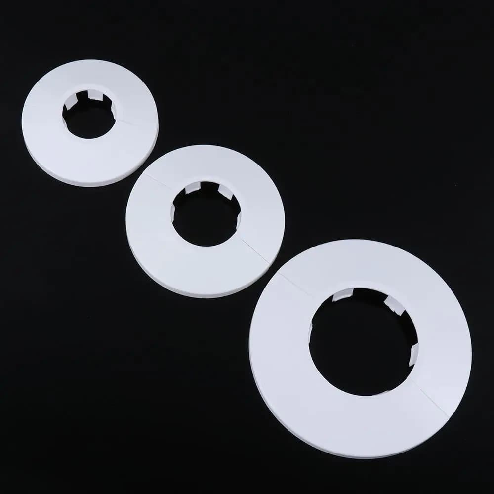 غطاء زينة صنبور المطبخ والحمام، غطاء فتحة أنبوب صمام زاوية صنبور الدش، طوق أنبوب فتحة الحائط البلاستيكي قطعة واحدة - 5