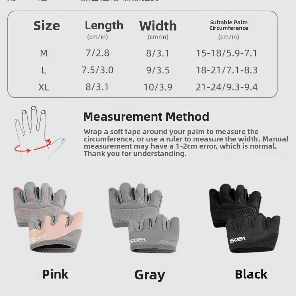 1Pair Anti-Slip Gym Half Finger Gloves Breathable Four Finger Weight Lifting Grips Anti-callus Lightweight - 6