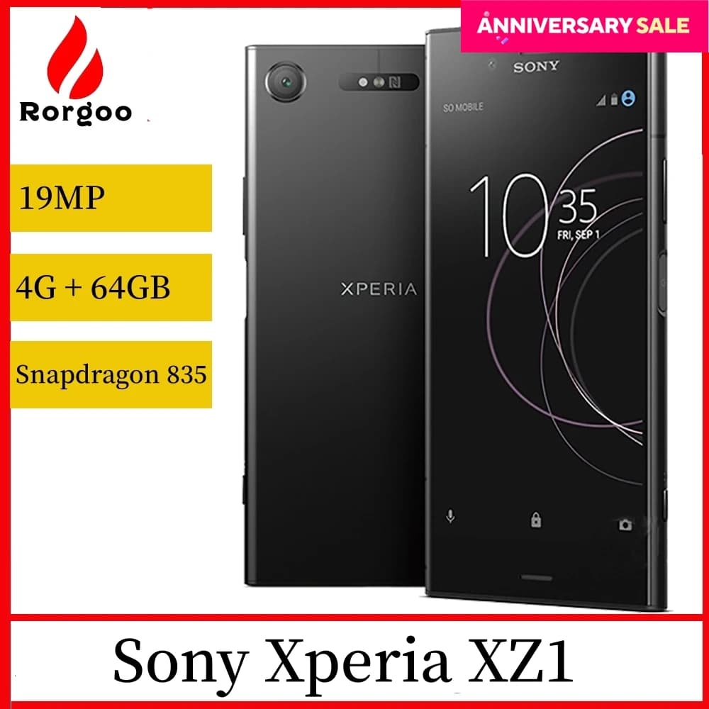 SONY Xperia XZ1 G8341 G8342 Single Dual Sim Card 4G RAM 64G ROM 5.2" Octa Core 19MP WIFI GPS Android LTE Original Mobile Phone