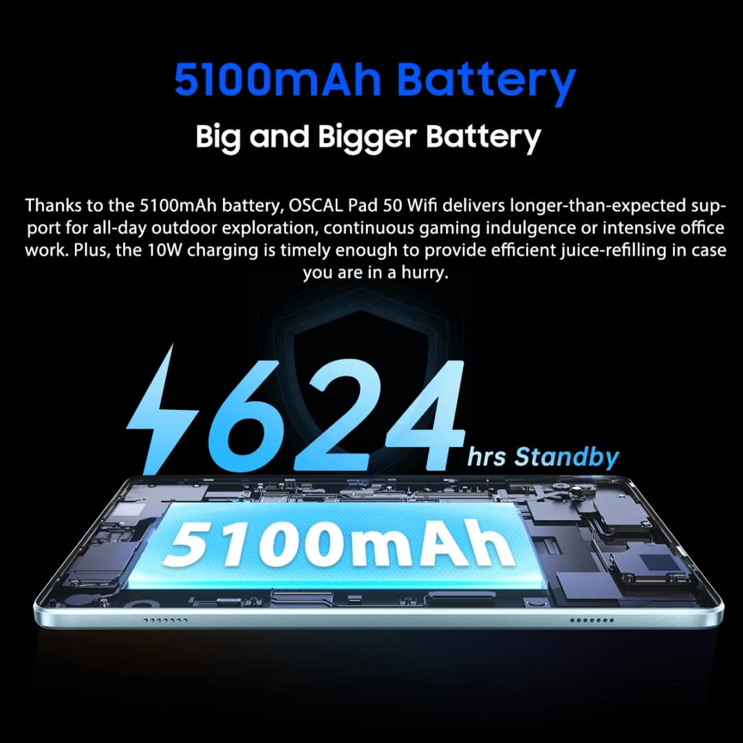 Blackview Oscal Pad50 WIFI Tablet 10.1 Inch 800*1280 HD Display 5100mAh Long Battery Life A133P CPU Android Tablet - 6