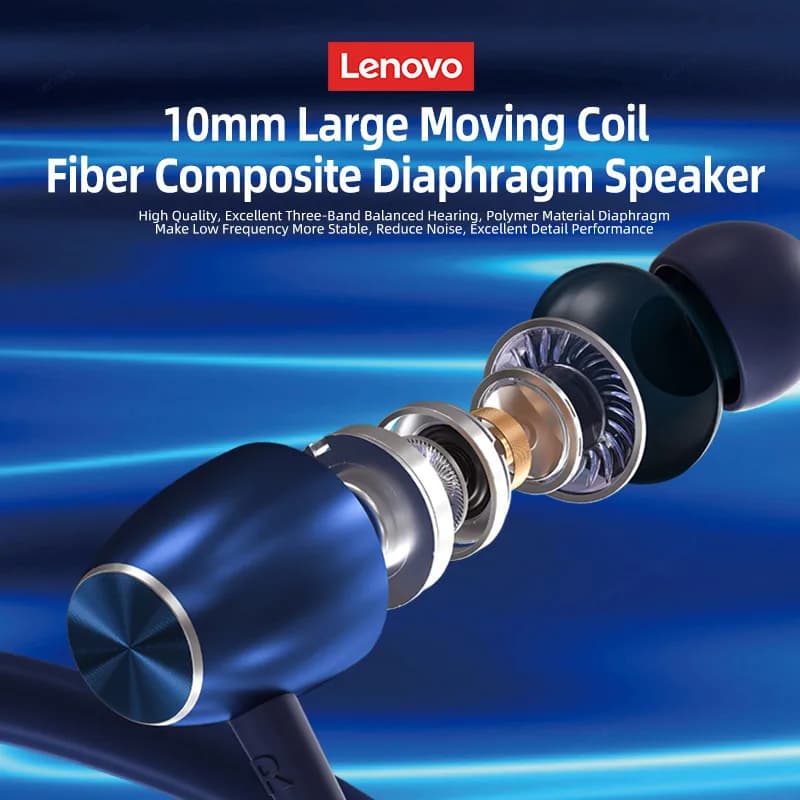 الأصلي لينوفو HE05X بلوتوث 5.0 امتصاص مغناطيسي داخل الأذن تصميم سماعات الجلد لمس سماعة HiFi سماعات الصوت - 6