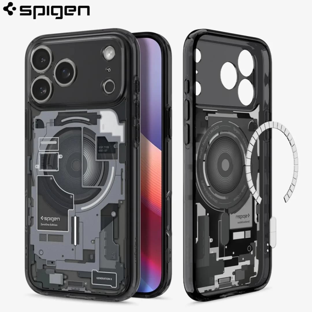 غطاء سبايجن Ultra Hybrid Magfit Zero One المغناطيسي لهواتف آيفون 17 برو ماكس إير و17 برو، متوافق مع الشحن اللاسلكي ماجسيف