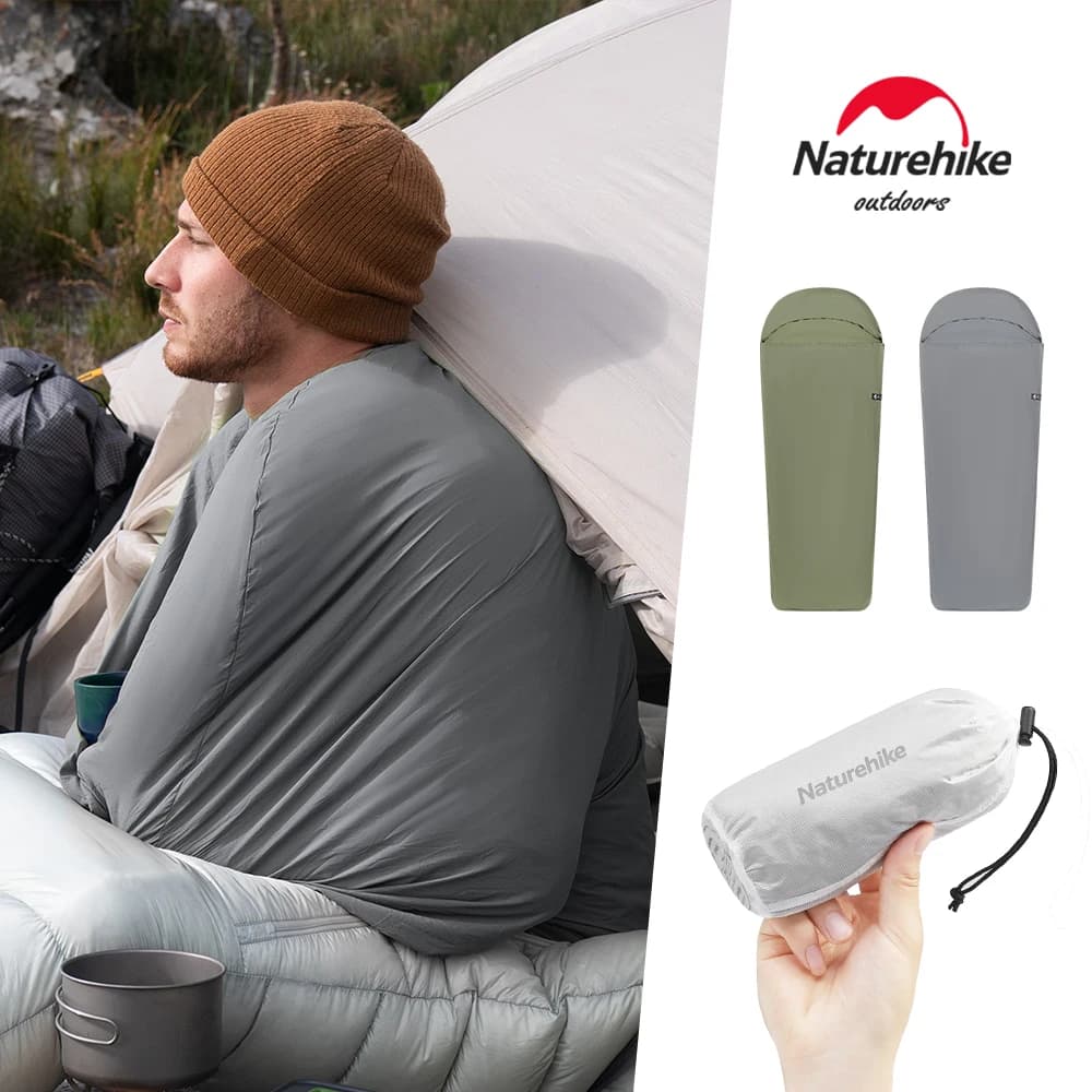 بطانة كيس نوم تخييم من Naturehike بطانة كيس نوم فردي بطانة كيس نوم مومياء بطانة كيس نوم محمولة فائقة الخفة