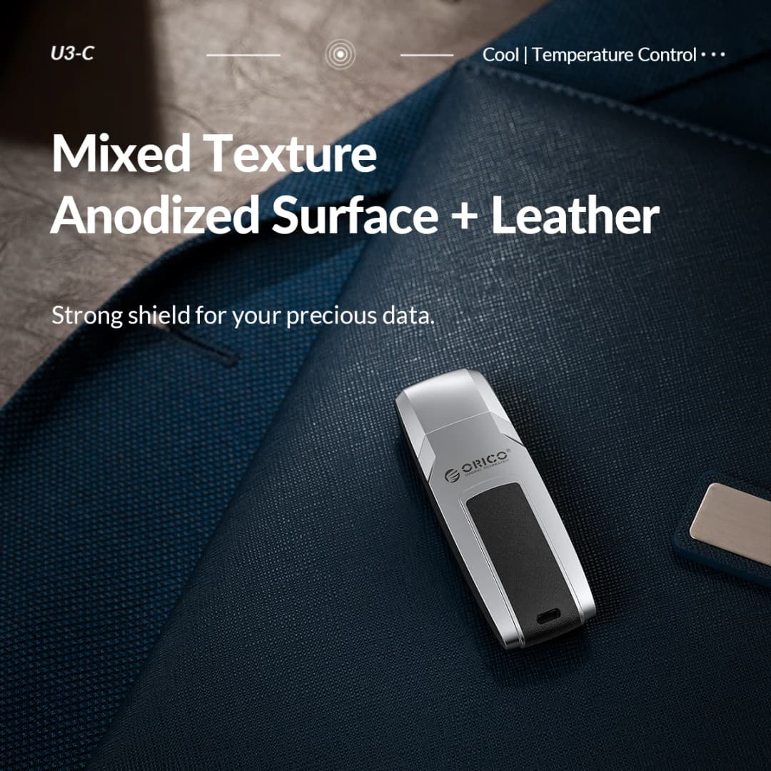 محرك أقراص فلاش USB 3.0 من ORICO بسرعة 100 ميجابايت في الثانية مع غطاء جلدي معدني على شكل سيارة - 3