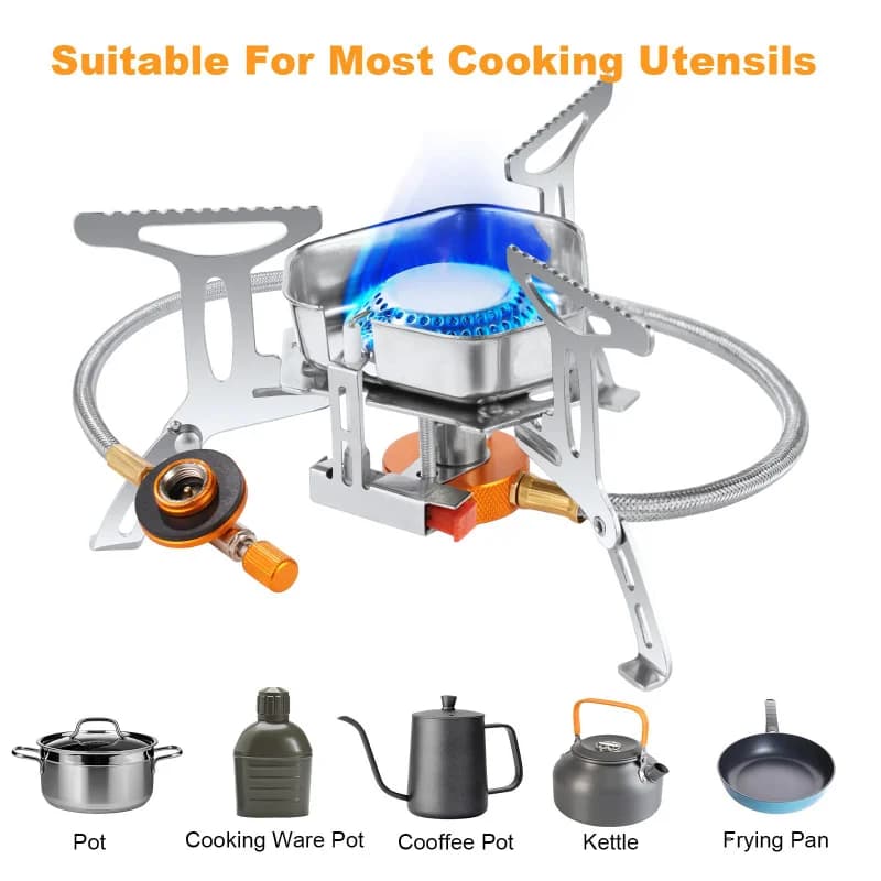 3500W Camping Gas Stove Windproof Outdoor Gas Burner Portable Folding Split Tourist Equipment For Cooking Hiking - 3