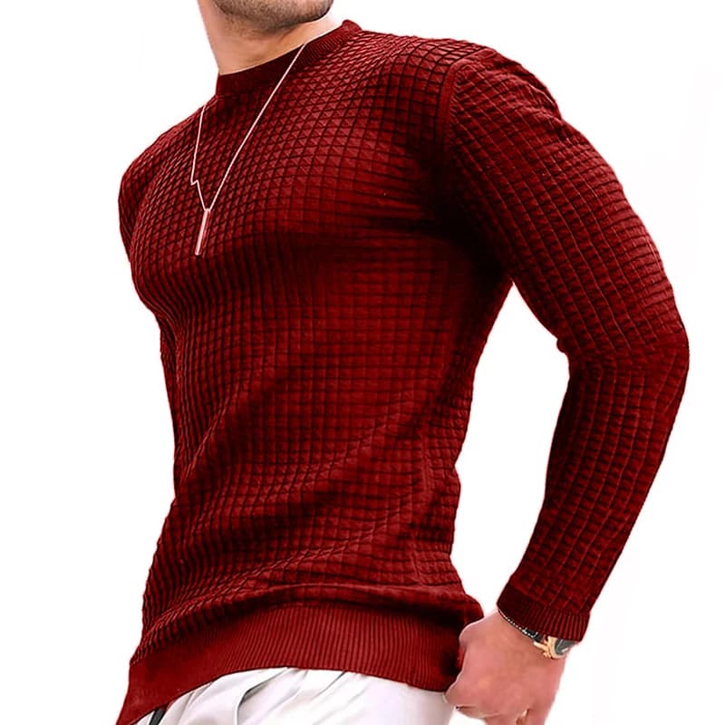 Sweatwear Men's Casual Long Sleeve Basic Knitted Sweater Pullover Male Round Collar Autumn Winter Tops Sweatshirts T-shirt - 4