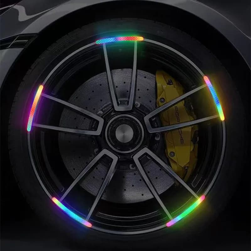 For Bicycle Wheels Car Motorcycle Seven-Color Laser Car Decoration Accessories Anti-Collision Reflective Warning Stickers - 3