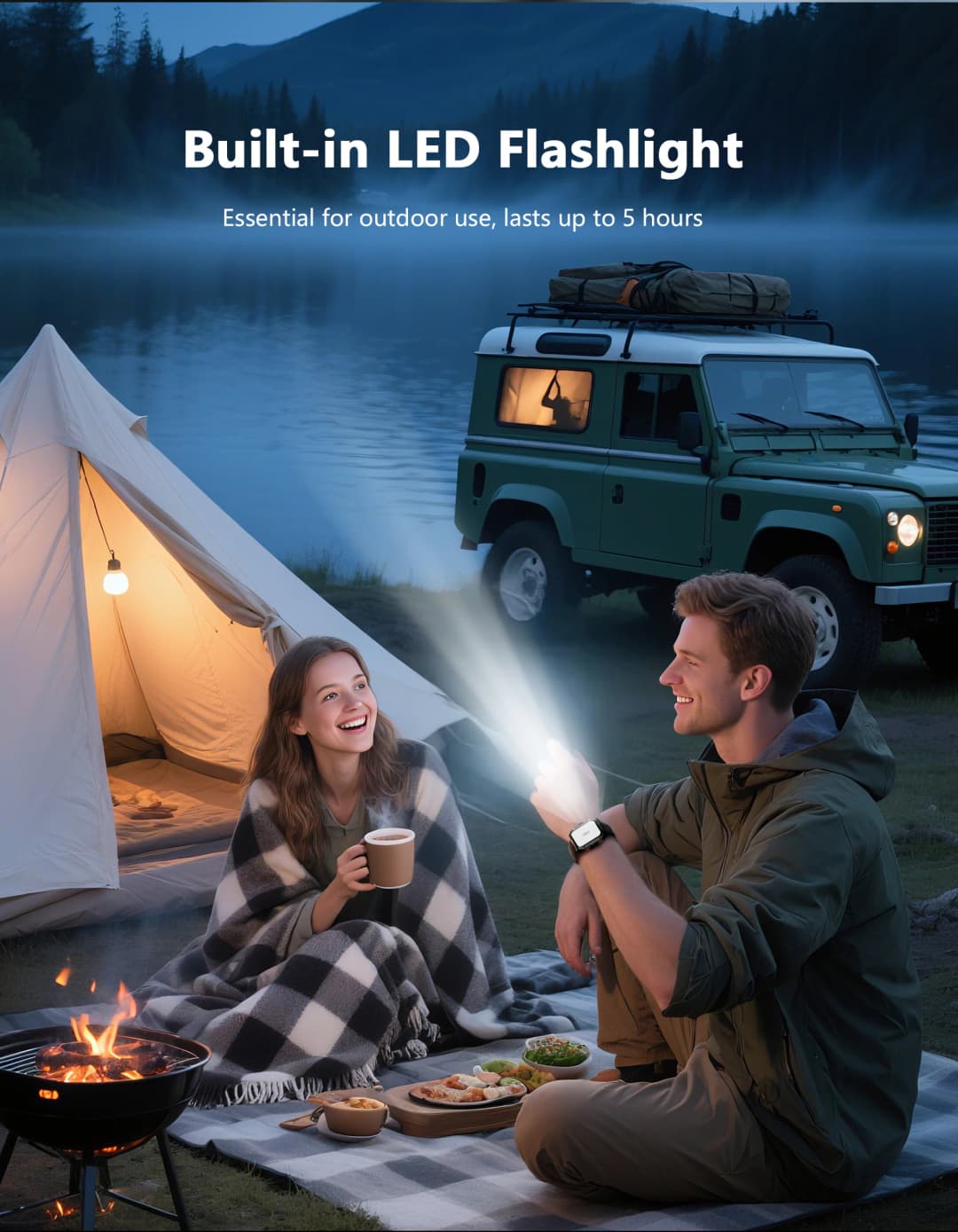 ساعة ذكية خارجية Blackview W80 PRO مع تحديد المواقع GPS، شاشة 1.91 بوصة TFT، بطارية 900mAh مع كشاف، ساعة مراقبة الصحة - 4