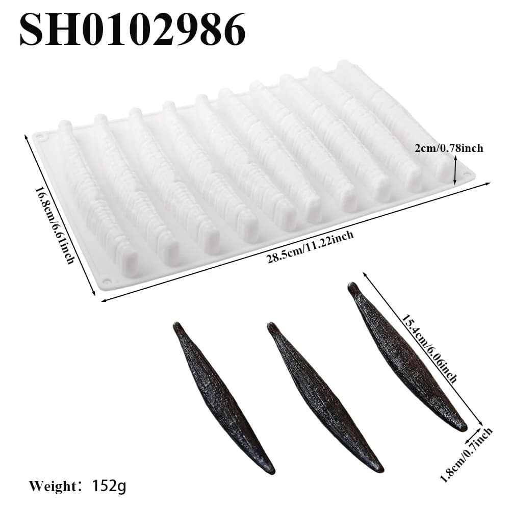 10-Cell Vanilla Design Silicone Chocolate Molds White Black or Khaki Silicone Cake Moulds Kitchen Bakeware Dessert Baking Tools - 4