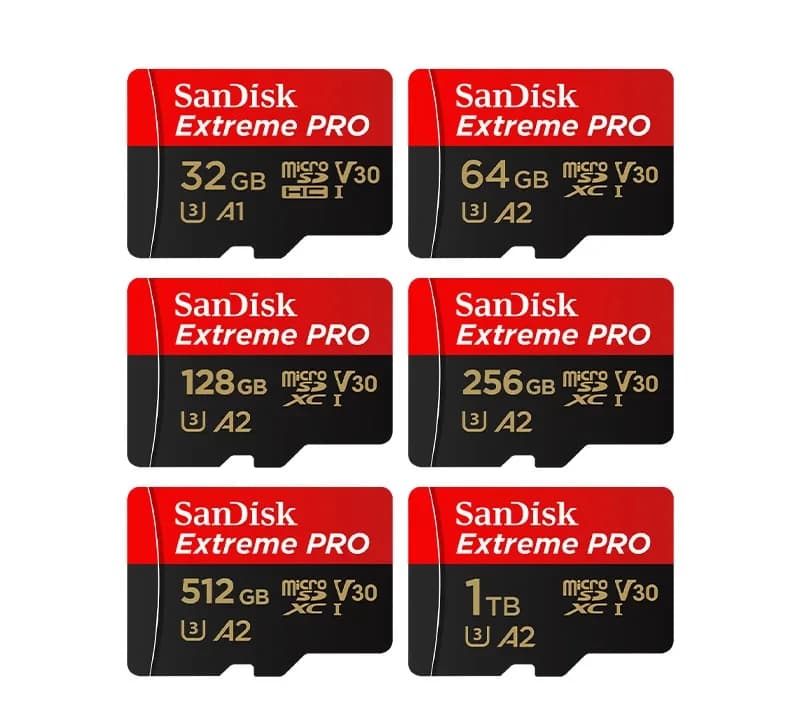 Sandisk Extreme pro SD Card 64GB 128GB 256GB 512GB U3 4K V30 A2 Class 10 Flash Card for Phone Camera - 5