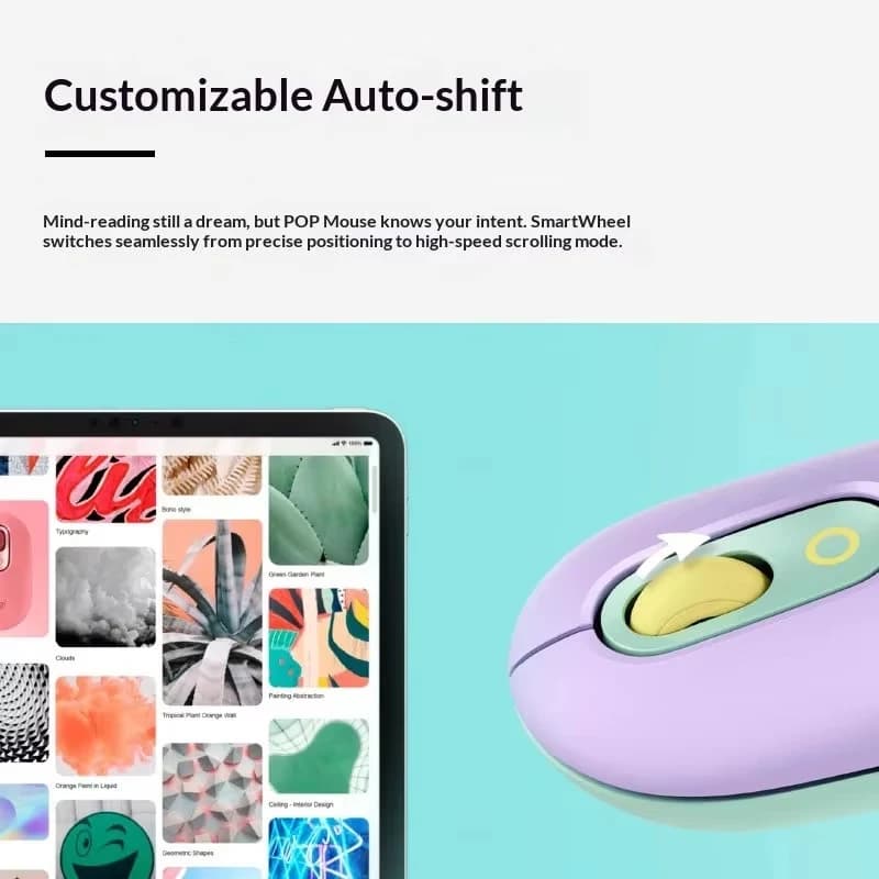 ماوس بلوتوث لاسلكي Logitech POP، تصميم أزرار إيموجي عصري للنساء والرجال والطلاب والعاملين في المكاتب، ملحقات كمبيوتر - 5
