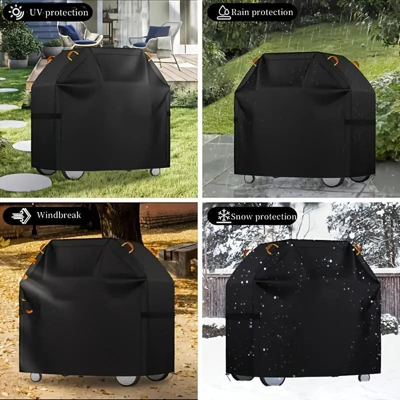 210D Outdoor BBQ Grill Cover Dustproof Waterproof Windproof Fabric Barbecue Cover for Gas Charcoal Electric Barbe Accessories - 4