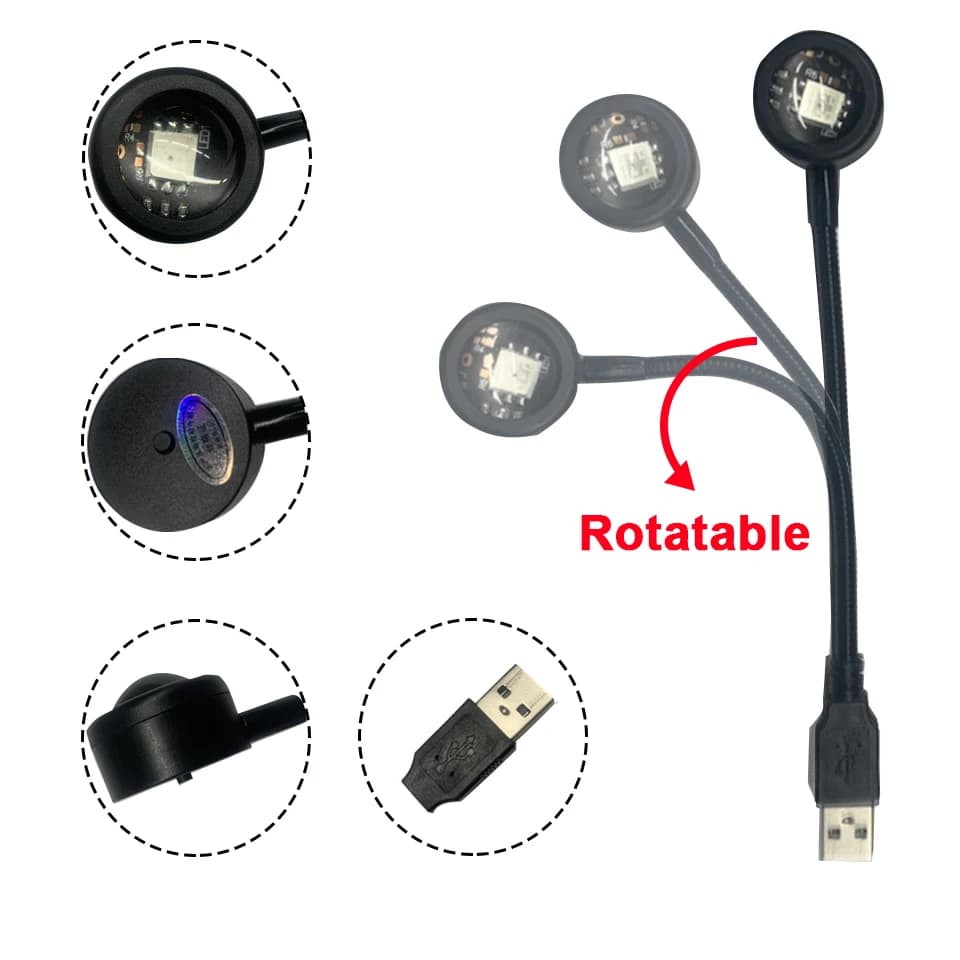 USB LED غروب الشمس مصباح ليلة كشاف ضوئي التصوير جدار جو أضواء النيون للحزب الديكور غرفة نوم غرفة المعيشة ديكور - 4