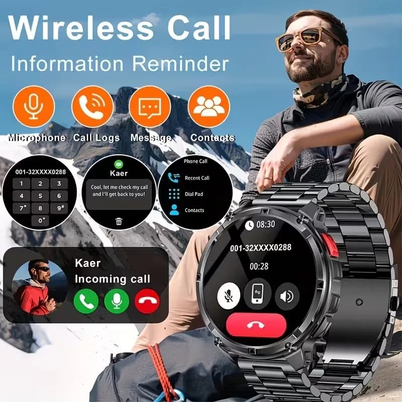 جديد T-Rex3 Ultra بطارية 1100mAh ساعة ذكية مع GPS ومسار وبوصلة ومقاومة للماء IP69K لتتبع الرياضة في الهواء الطلق وساعات ذكية عسكرية - 5