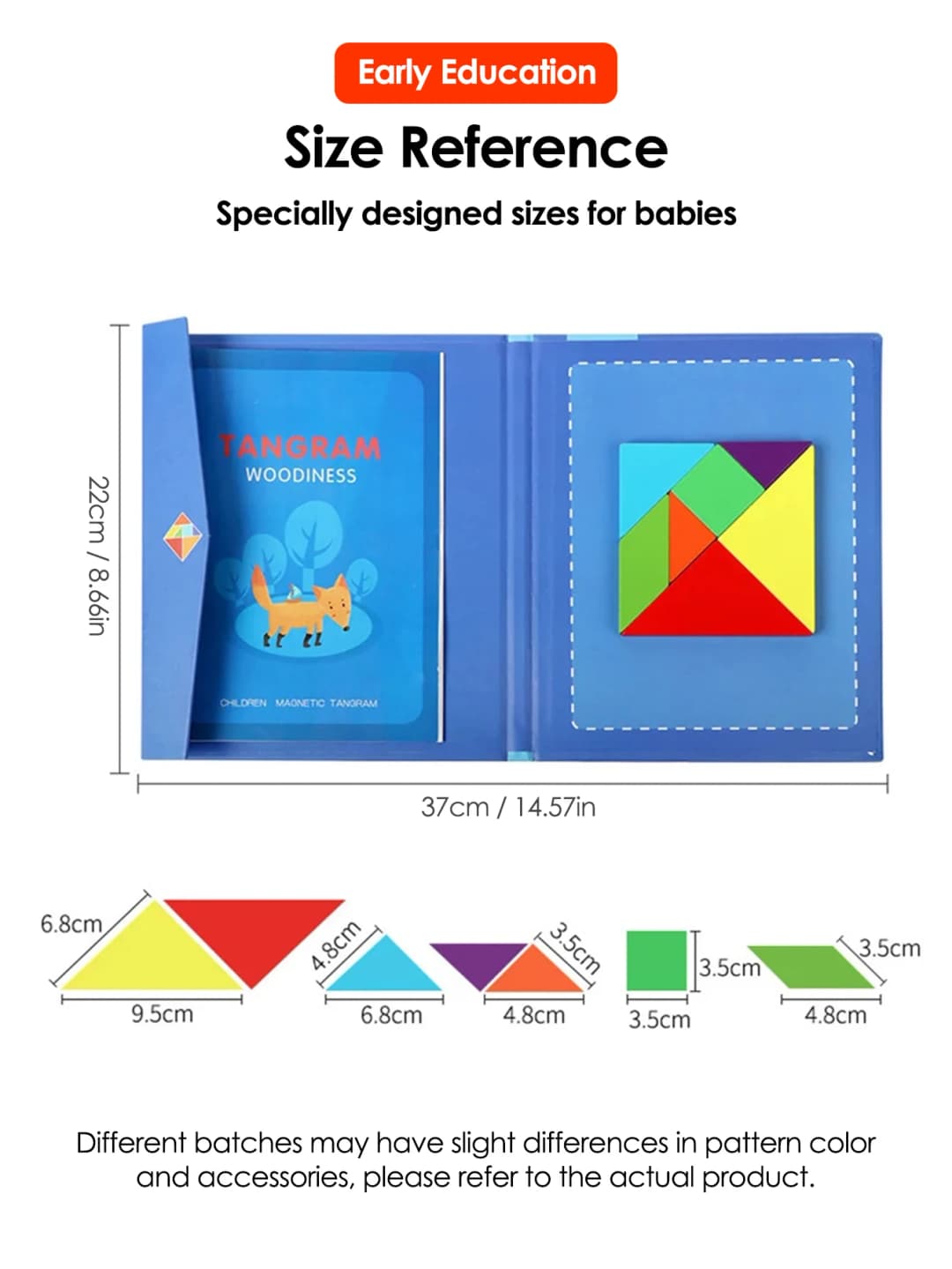 1Set Wooden Magnetic Tangram Puzzle Book Educational Toys For Children Baby Kid Portable Montessori Learning Intelligence - 4