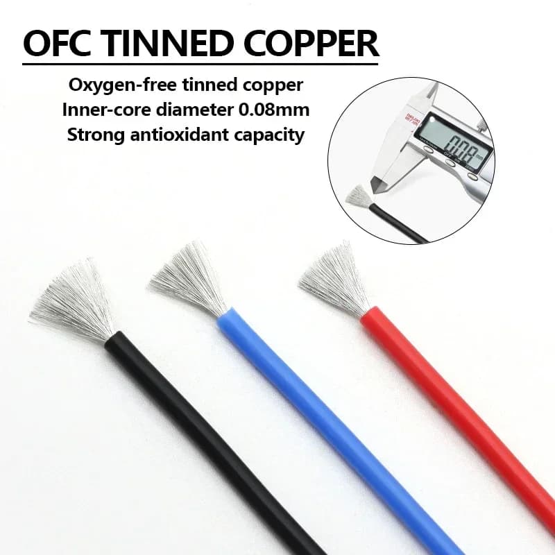 1m ~ 50m Red/Black/White Soft Silicone Cable 30 28 26 24 22 20 18 16AWG Heat Resistant Electrical Wire For Car Battery LED Light - 3