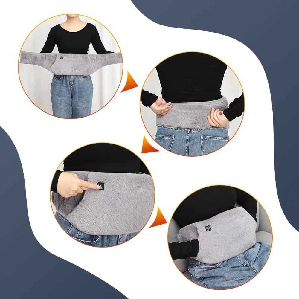 3 Levels Electric Graphene Heating Pad Cold-Proof Uterine Belt Cold-Proof Hand Waist Warming Pad USB Recharging Abdominal Warmer - 4