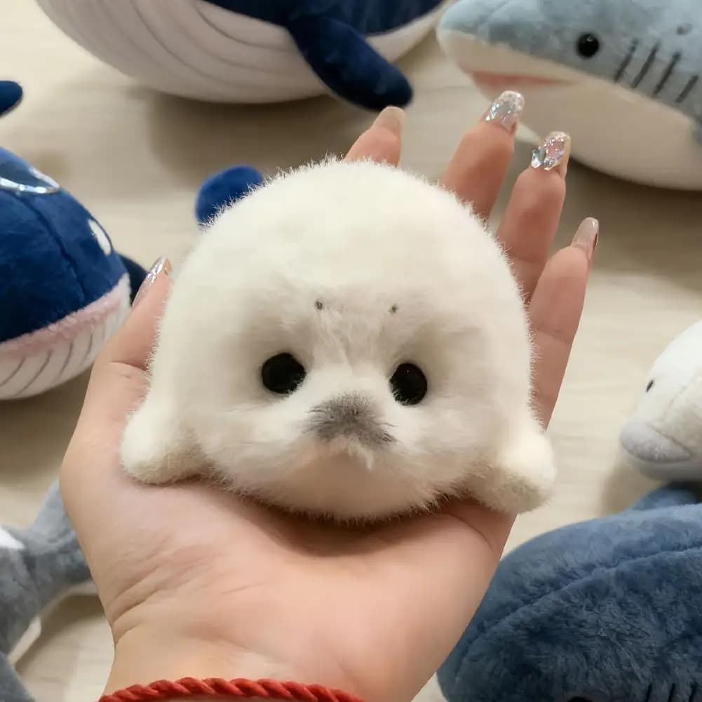 Cute Seals Plush Keychain Soft Kawaii Seal Plushie Animal Pendant Car Ornaments Fashion Stuffed Doll Keyring Car Key Accessories - 2