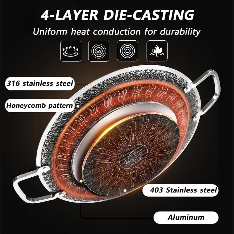 Naturehike BBQ Cooking Grill Pan Camping Picnic Non Stick Round Griddle Pan Folding Frying Pan Outdoor Dinner Barbecue Plate - 5