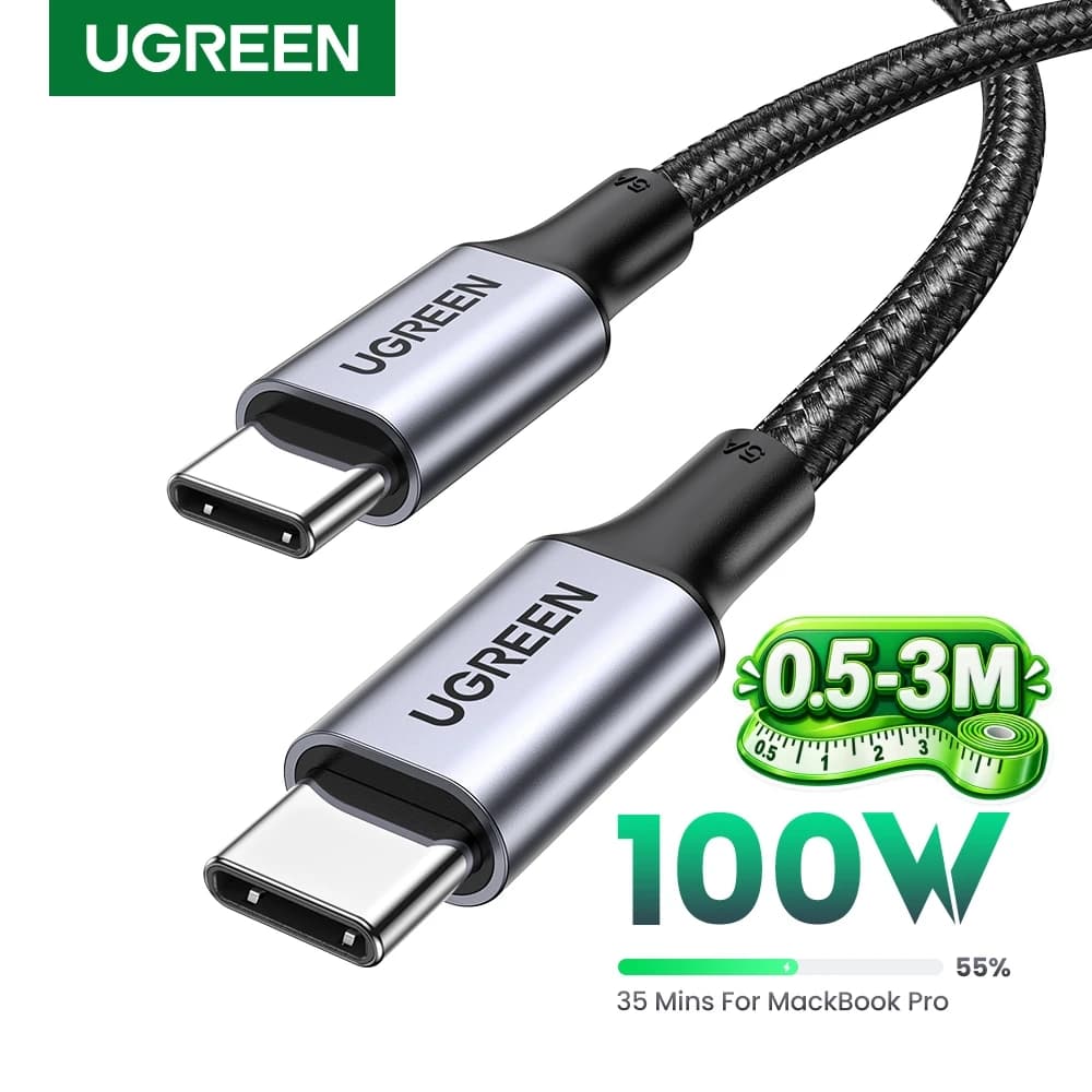 UGREEN 100W USB Type C To USB C Cable for MacBook iPhone18 17 16 iPad Samsung S26 PD Fast Charging Charger Cord 5A E-Marker Chip
