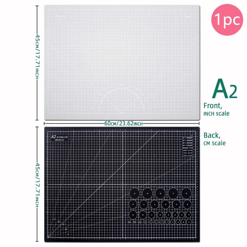 60*45cm A2 PVC Cutting Mat Board Durable Self-healing DIY Sewing Student Art Paper Engraving Pad Leather Craft Tool - 3