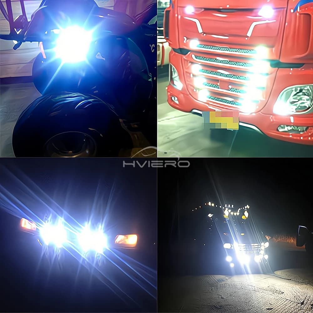 2X 23mm مصابيح LED نهارية للسيارة عين النسر غطاء فضي إضاءة ضباب 12V إشارات الرجوع للخلف مصابيح خلفية احتياطية - 3
