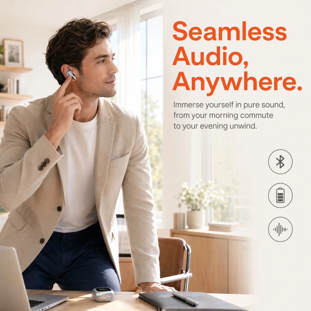 JBL Live Beam 3 Wireless Bluetooth Earphones Noise Cancelling Music Sport Video Earbuds True Wireless Earphones with Mic - 3