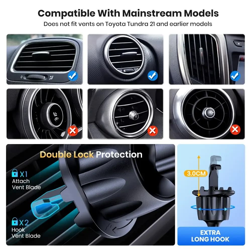 Mobile Phone Holder Air Outlet Gravity Sensor Car Holder Riangle Gravity Frosted Simplicity Solid Metallic Material - 6