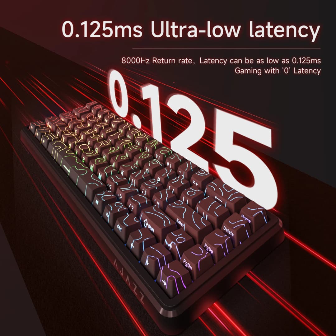 AJAZZ AK680 MAX لوحة المفاتيح الميكانيكية HE Hall Effect Switch 60% 8k/1K RGB السلكية/اللاسلكية الألعاب الزناد السريع لوحة المفاتيح المغناطيسية - 2