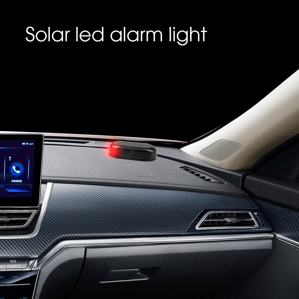 SEAMETAL 1/2PCS Solar Powered Simulated Dummy Alarm Light Wireless Car Fake Security Light Warning Lamp Anti Theft LED Flashing - 5