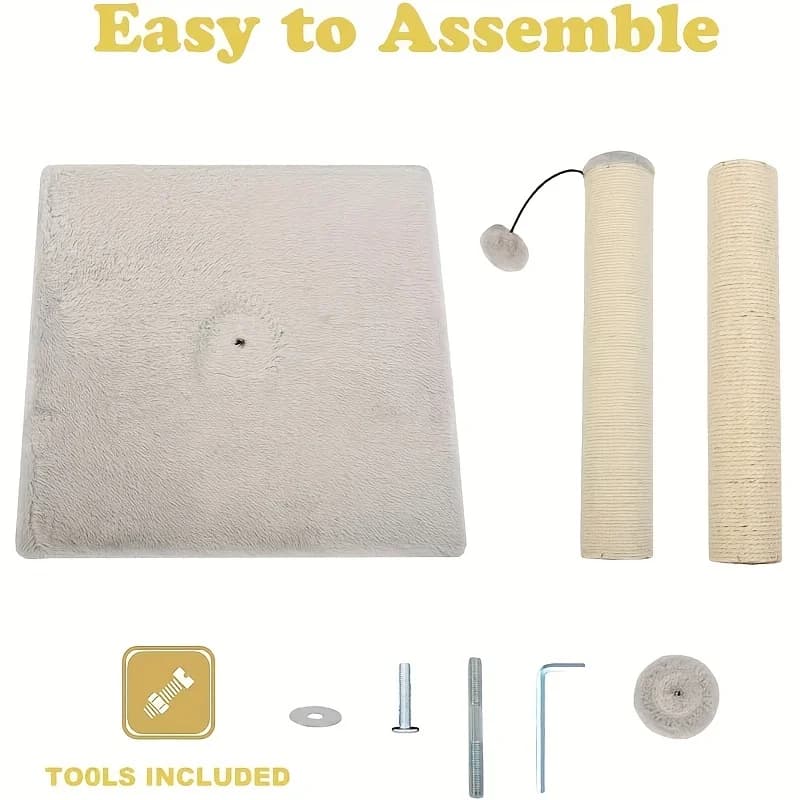 إطار تسلق قطط عمودي من قسمين من مادة السيزال آمن شجرة تسلق قطط تصميم حديث ثابت عمود خدش قطط - 5