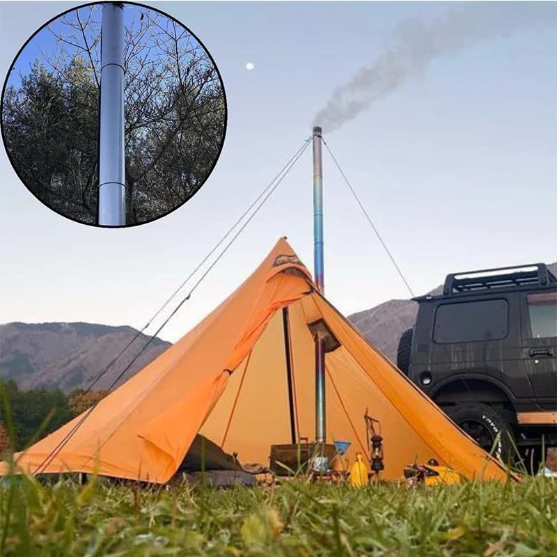 3m pipes Portable Stainless Steel Chimney Pipe Metal Roll Chimney for Outdoor Camping Tent Wood Stove DIY Pipe Stove Accessories - 2