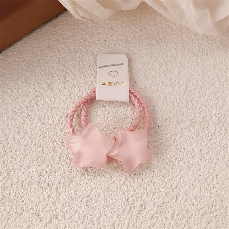 إكسسوارات شعر الأطفال 2 قطعة/المجموعة ربطات شعر على شكل نجمة متعددة الاستخدامات لحديثي الولادة ناعمة مرنة بدون سحب - 6