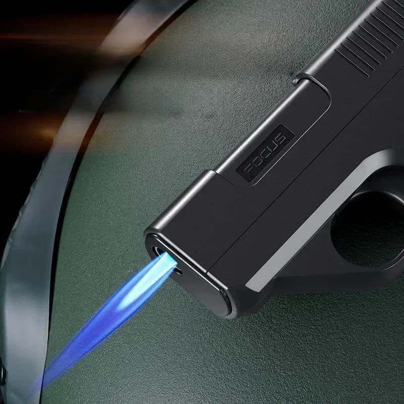 2026 New Clip Gun Type Butane Gas Lighter Three Capacity Cigarette Holder Windproof Jet Blue Flame Lighters Men's Gifts (NO GAS) - 5