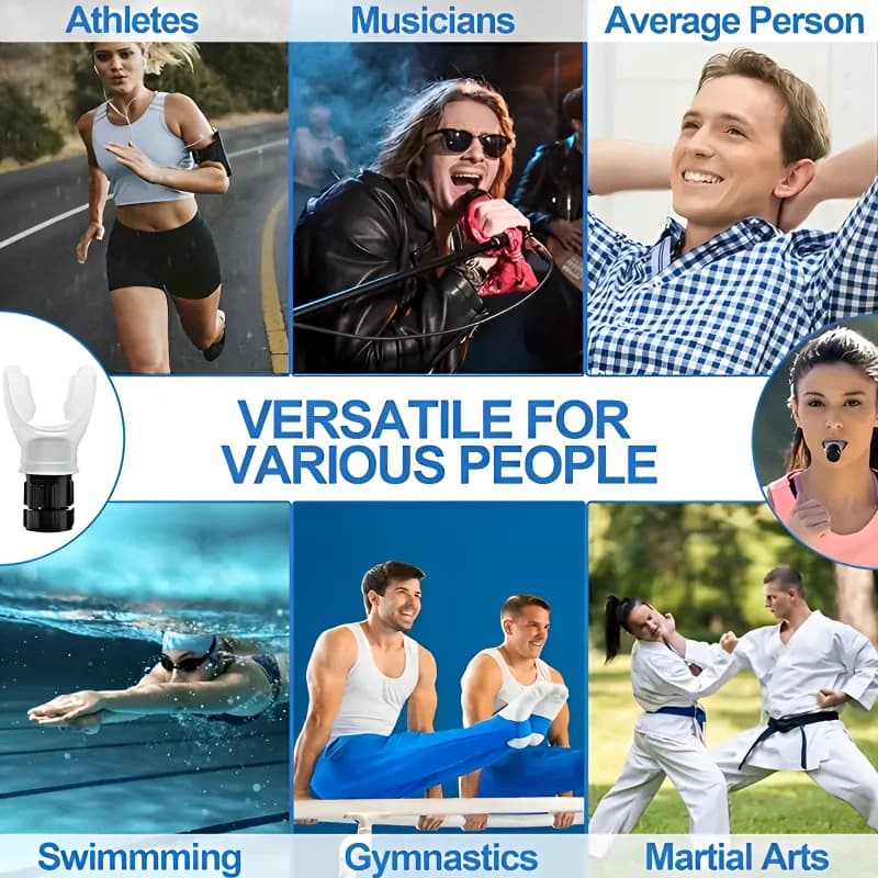 معدات تمارين تنفس السيليكون للياقة البدنية جهاز محمول قابل للتعديل لمقاومة التنفس - 6