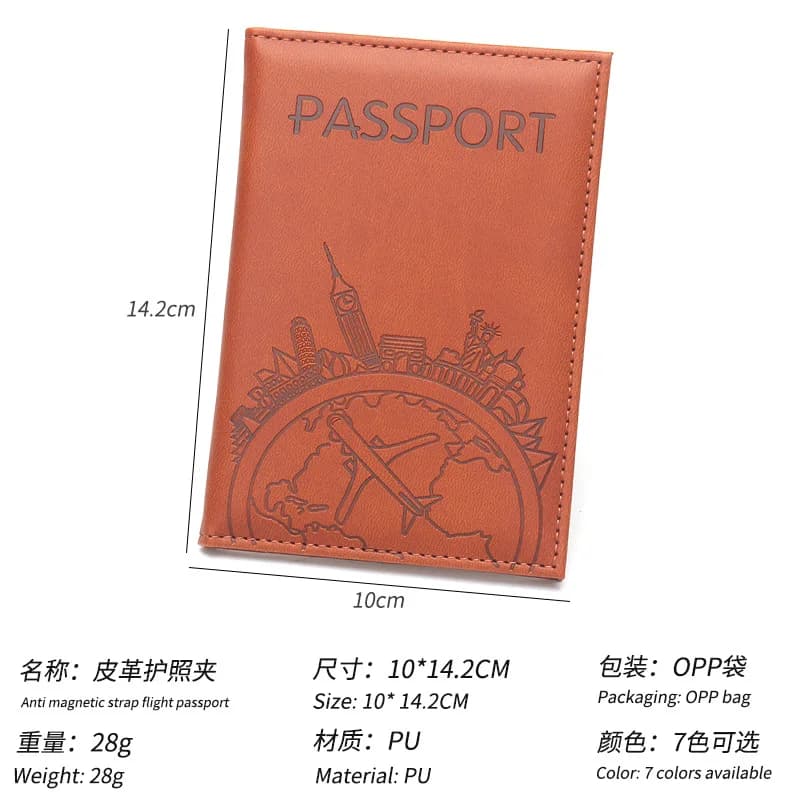 حافظة جواز سفر مطبوعة برسومات طائرات أغطية جواز سفر من الجلد خفيفة الوزن حافظة جواز سفر حامل بطاقة هوية حامل تذاكر الطائرة - 6