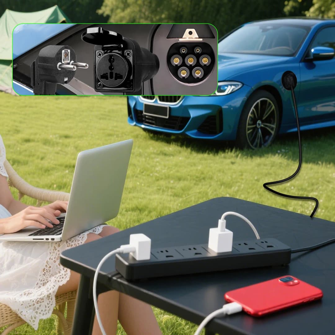 مفرغ V2L من كولانكي لمفرغ سيارة GBT 16A 3.5KW محول EV يدعم سيارات GBT مركبات كهربائية لقابس GBT ذكر - 2