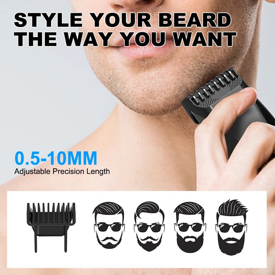 The Beard Men's Beard Trimmer - 20 Length Adjustable Cordless Clipper for Facial & Body Manscaping - 4