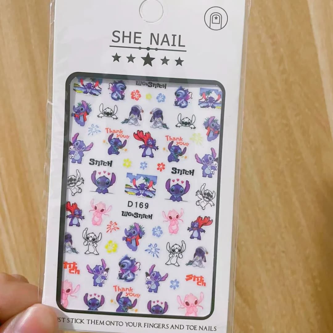 ملصقات أظافر ليلو وستيتش ملصقات أنمي زخارف أظافر رسوم متحركة ملحقات أظافر للمناكير - 3